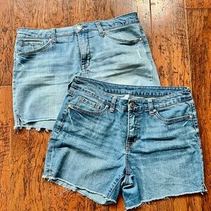 Seven7 Light and Dark Blue Jean Shorts
